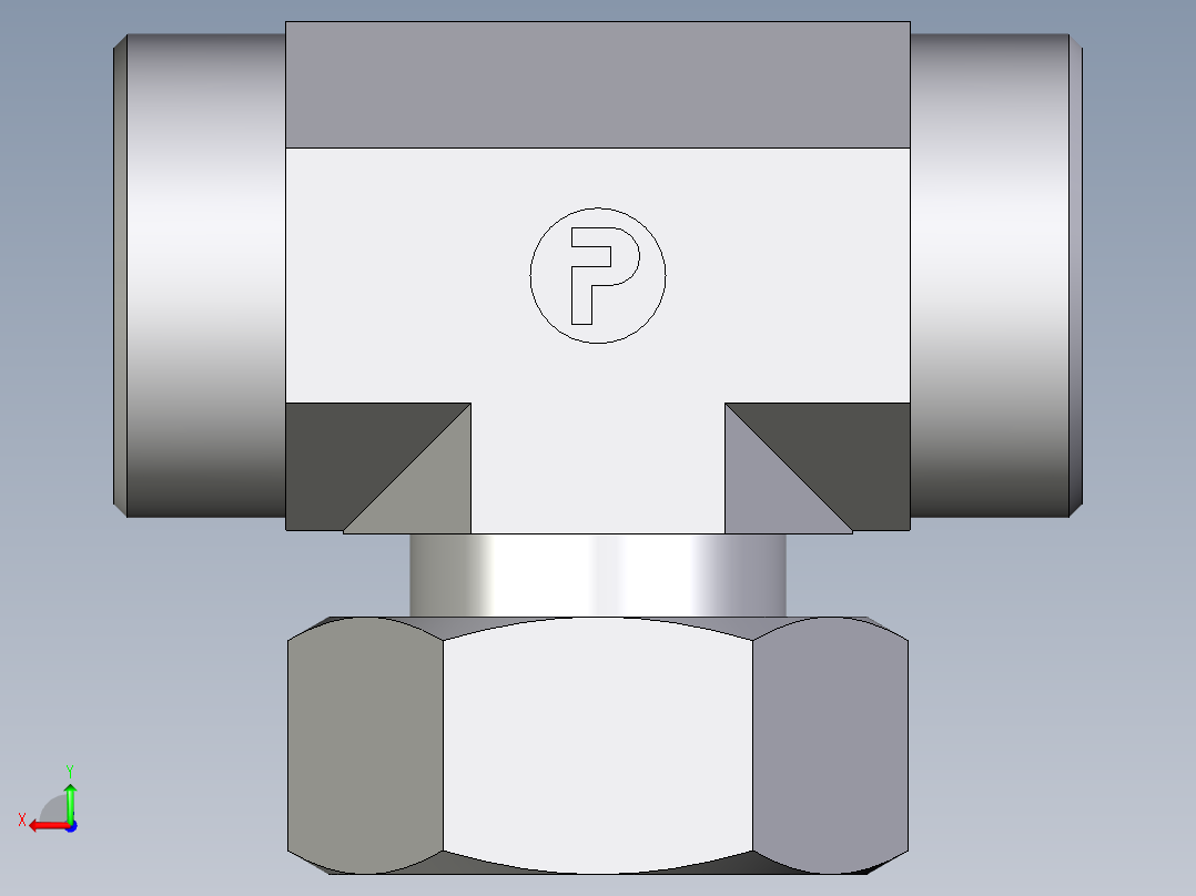 卡套式工业通用硬管接头EO_Standpipe_branch_tee_EVT35LOMDCF后视图