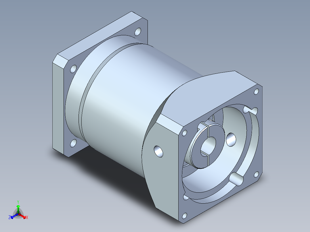 直齿孔PLF120-L2-LC 22-110-145-M8正等轴测图