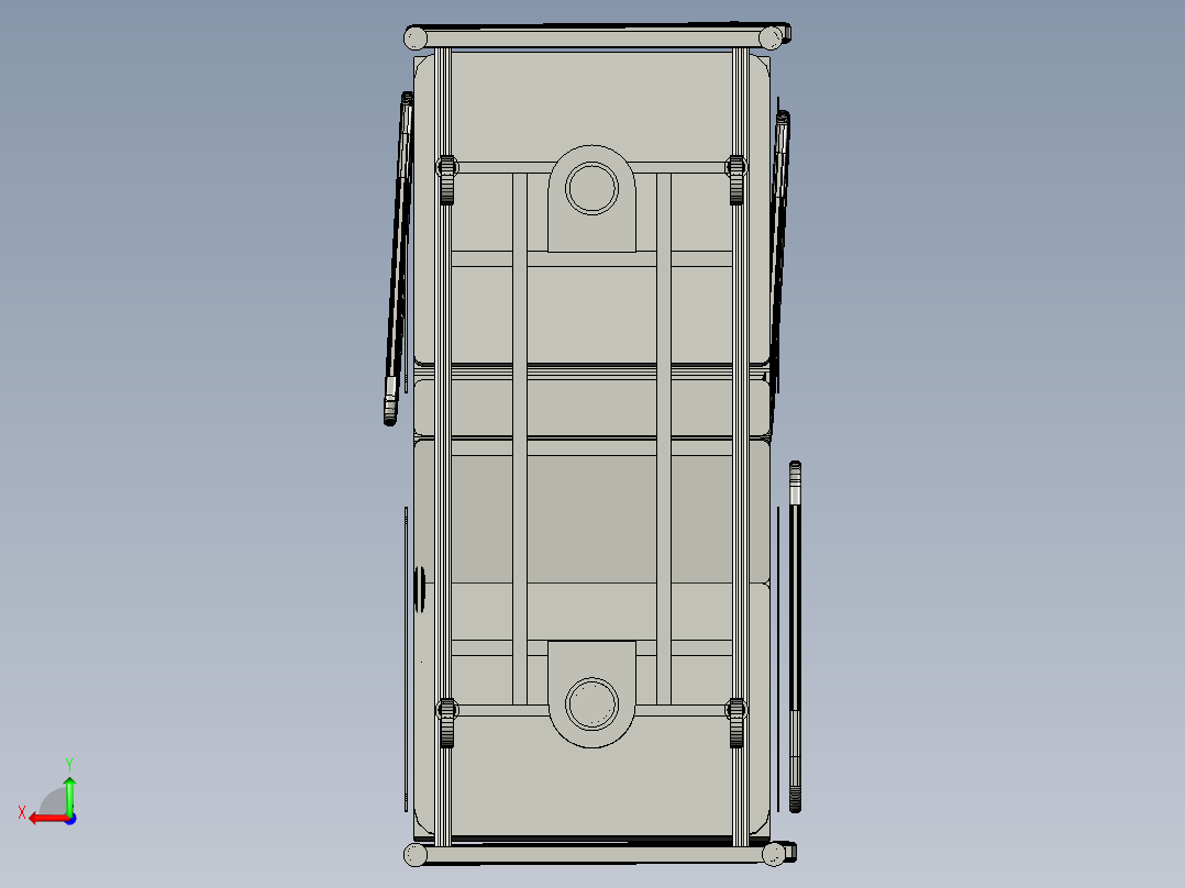 医院病床后视图