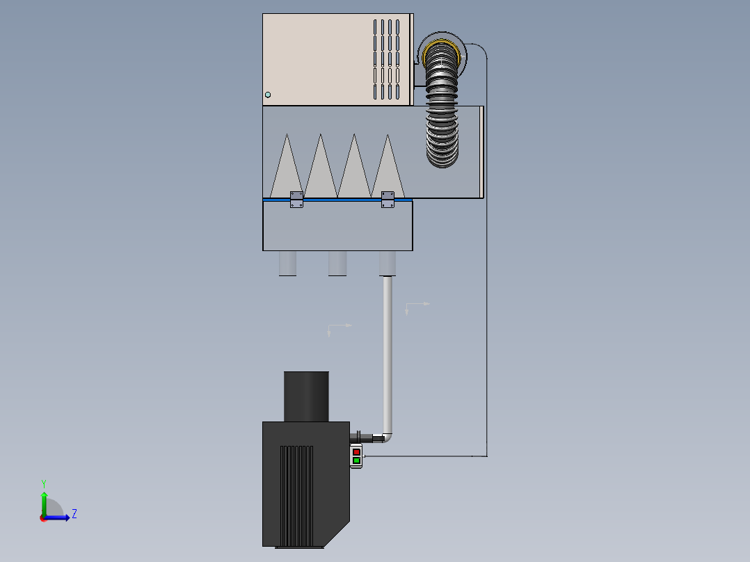 真空泵空气净化过滤系统左视图