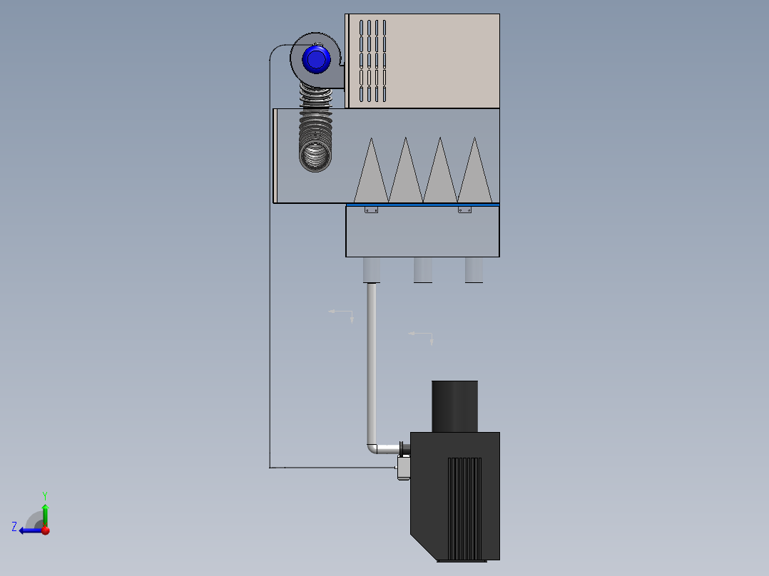 真空泵空气净化过滤系统右视图