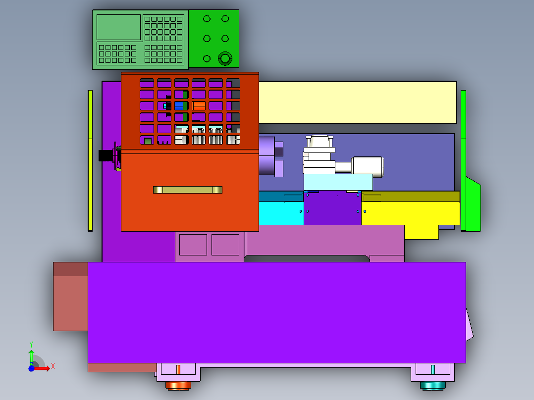 数控卧式平轨车前视图