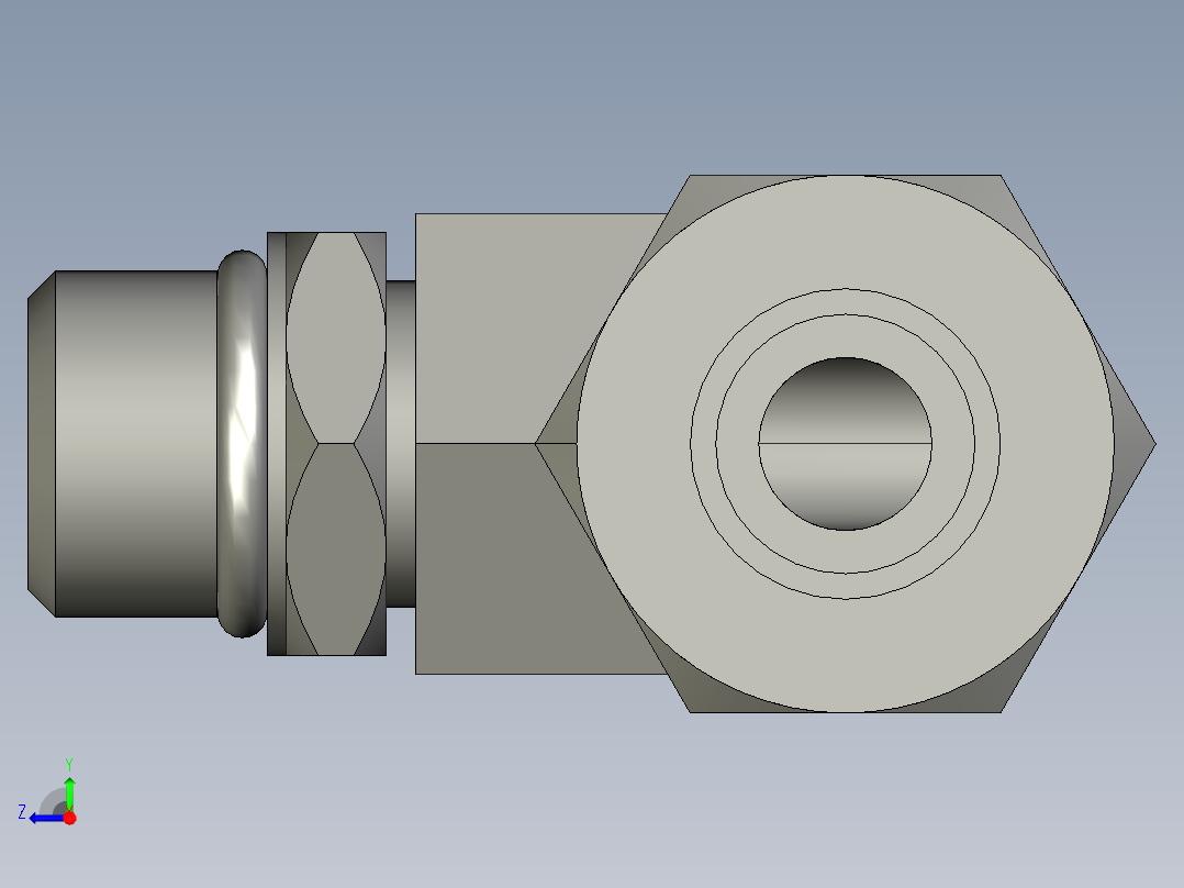 卡套式工业通用硬管接头8-6_c5bu-s右视图