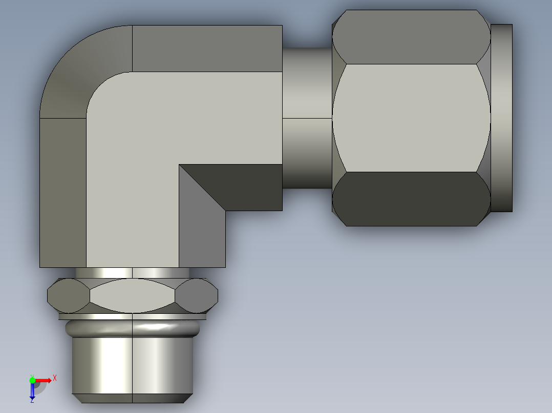 卡套式工业通用硬管接头8-6_c5bu-s俯视图