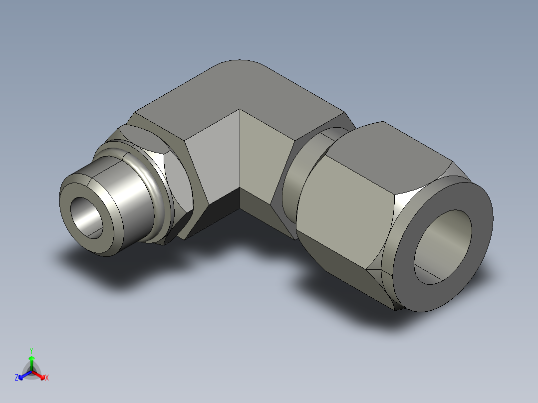 卡套式工业通用硬管接头8-6_c5bu-s正等轴测图