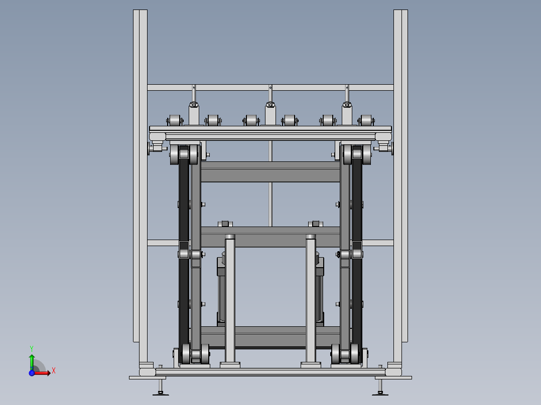 缸体毛坯升降机（液压升降机）前视图