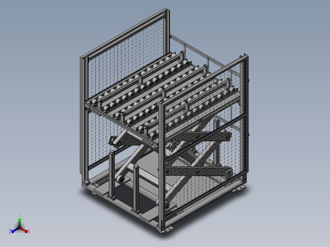 缸体毛坯升降机（液压升降机）正等轴测图