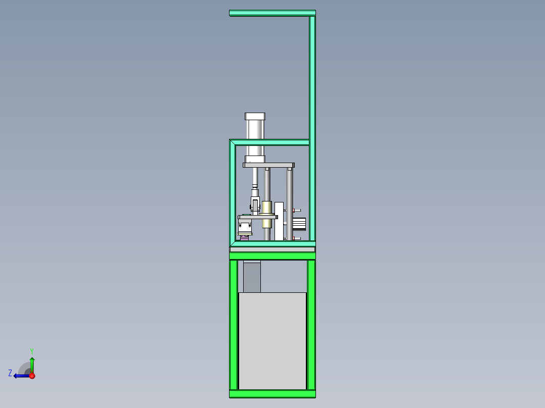 专用冲孔机（sw18可编辑+cad）右视图