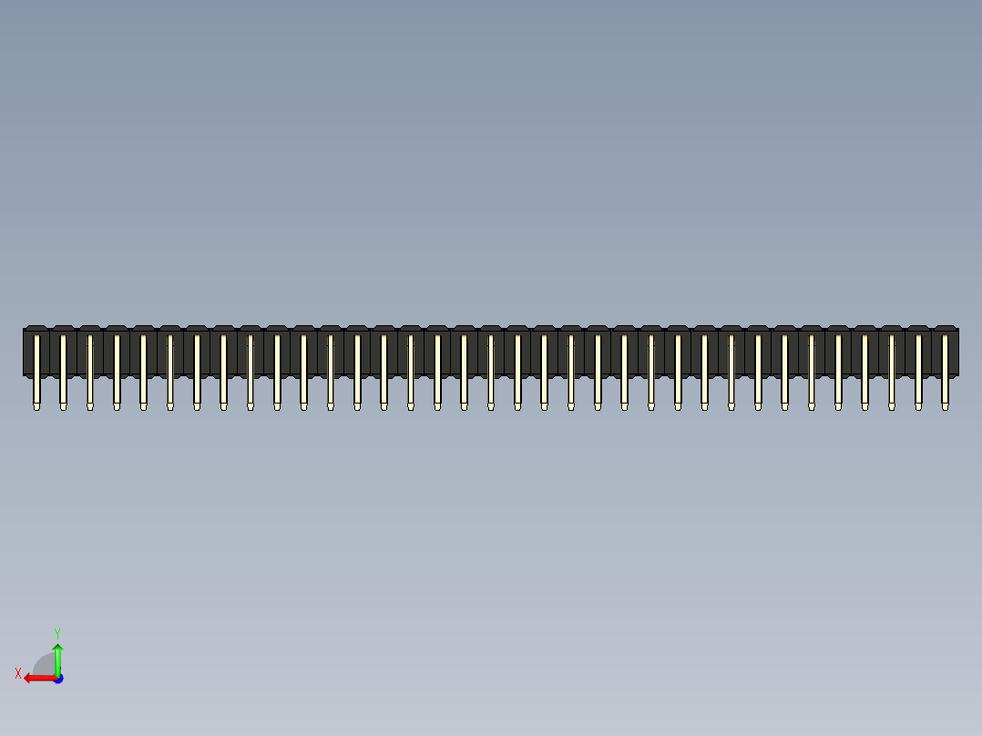 彩色公排针 100mil 2.54mm 系列-DS1022_black_2x35p_100mil_TypeD_rev1.0后视图