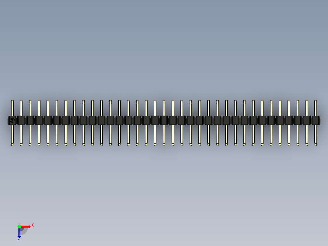 彩色公排针 100mil 2.54mm 系列-DS1022_black_2x35p_100mil_TypeD_rev1.0俯视图