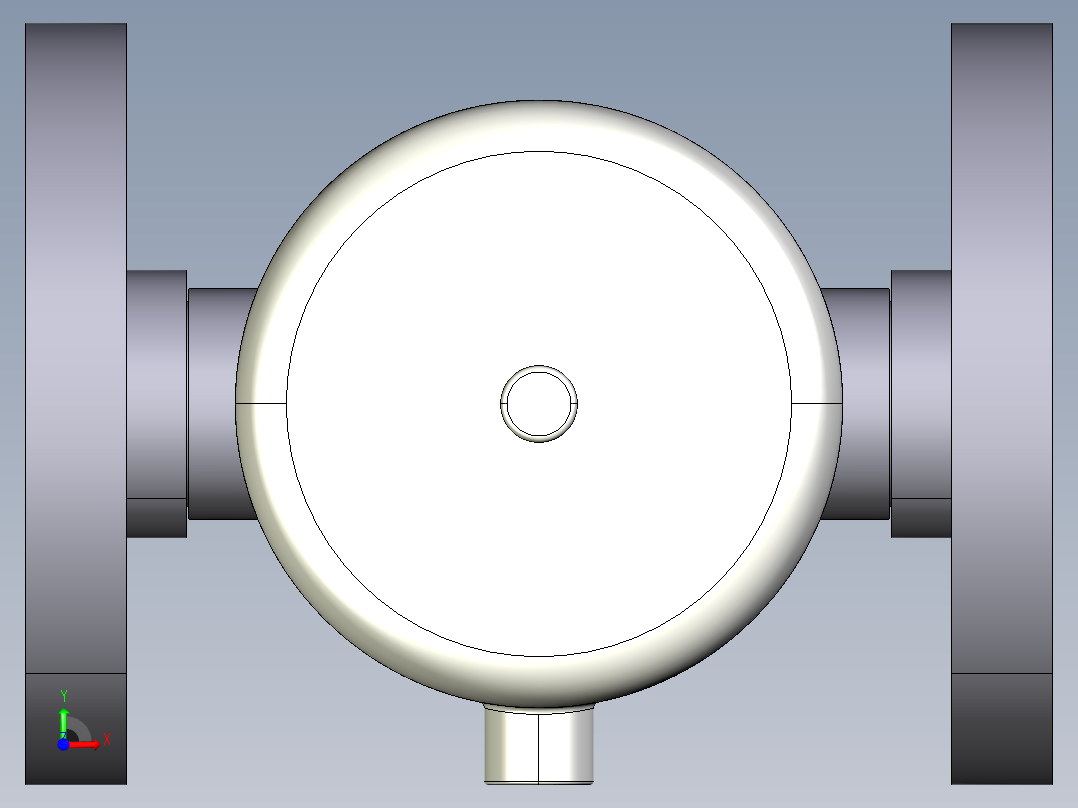 20DKPOAVCP NO 气动隔膜阀常开固定法兰，钻孔ANSI B16.5条款150 FF。面对面根据EN 558-1 PVC-U前视图