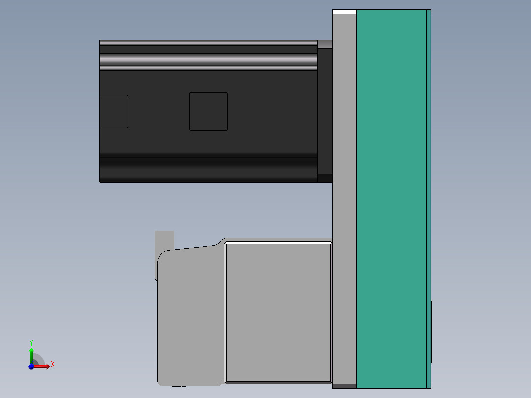 电动滑台模组STM100右上折模型前视图