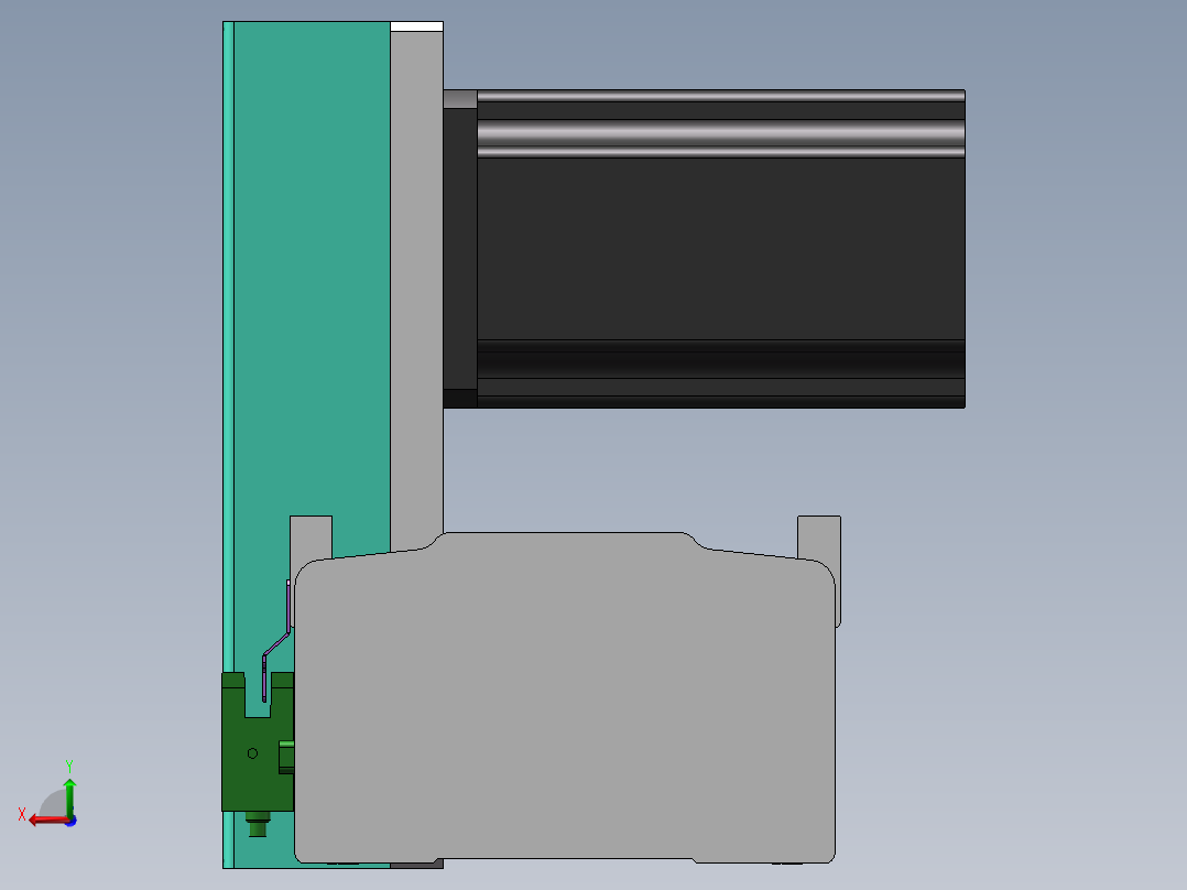 电动滑台模组STM100右上折模型后视图