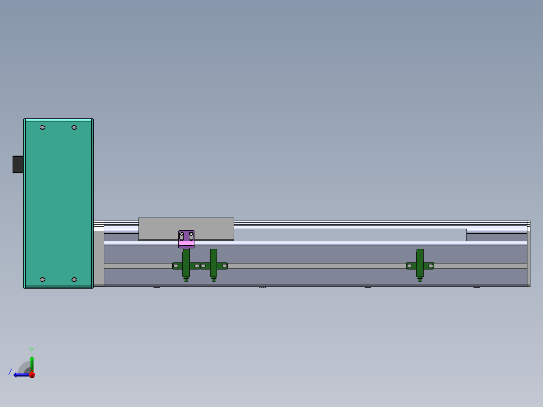 电动滑台模组STM100右上折模型右视图
