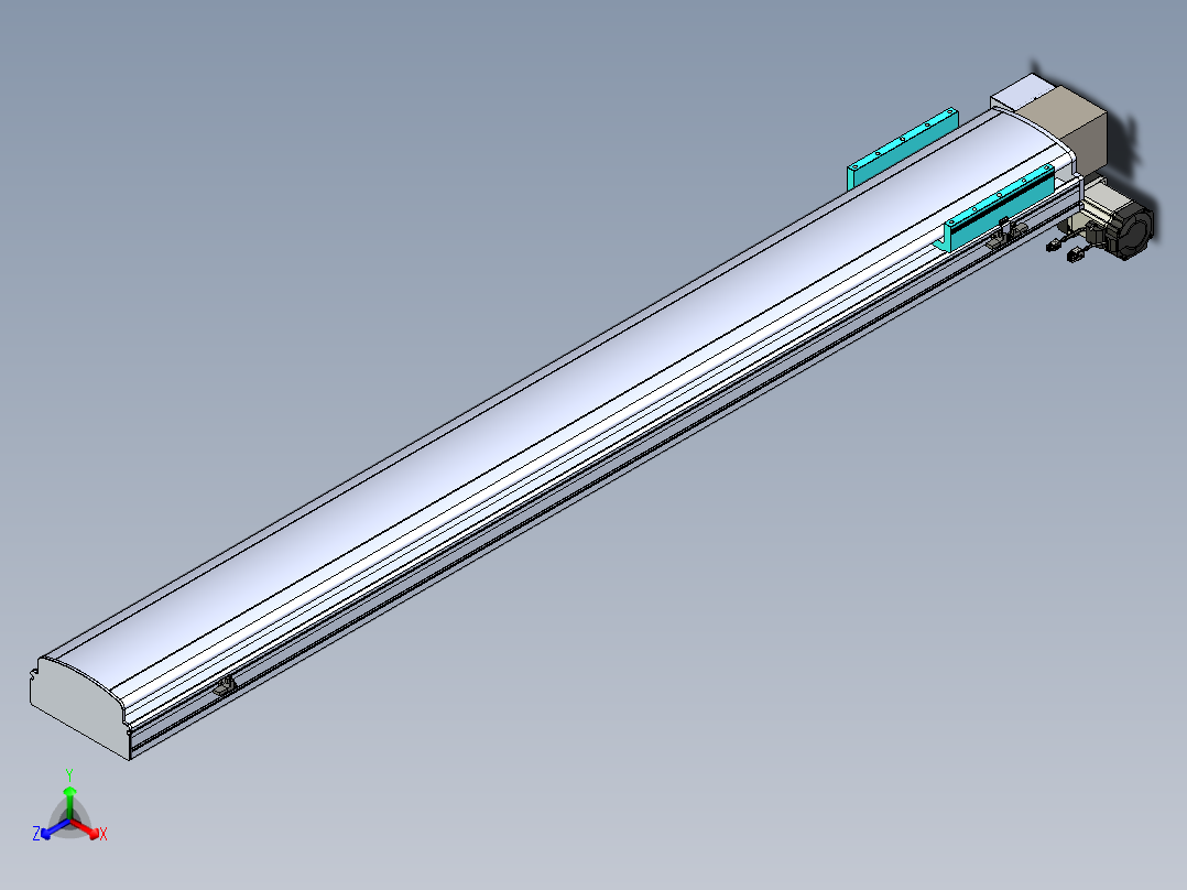 同步带滑台-半封闭B22H-L100-C-S1700-LD-P75-D3-N5正等轴测图