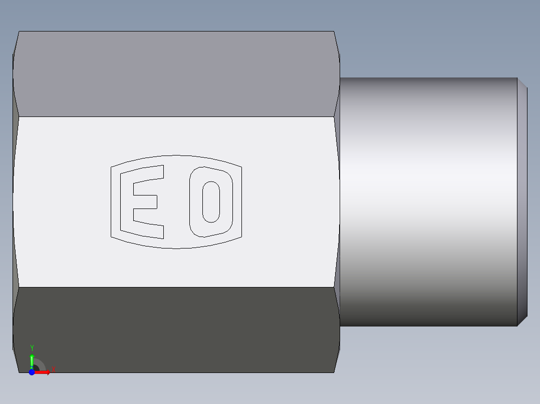 卡套式工业通用硬管接头EO_Swivel_connector_GAI08SRCFX前视图