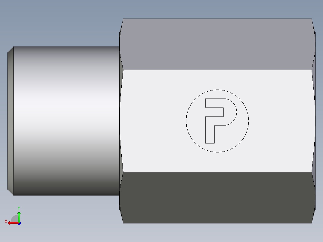 卡套式工业通用硬管接头EO_Swivel_connector_GAI08SRCFX后视图