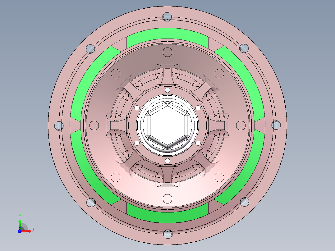 Q097-半自动牵引车（半挂）车桥结构设计【三维SolidWorks】前视图