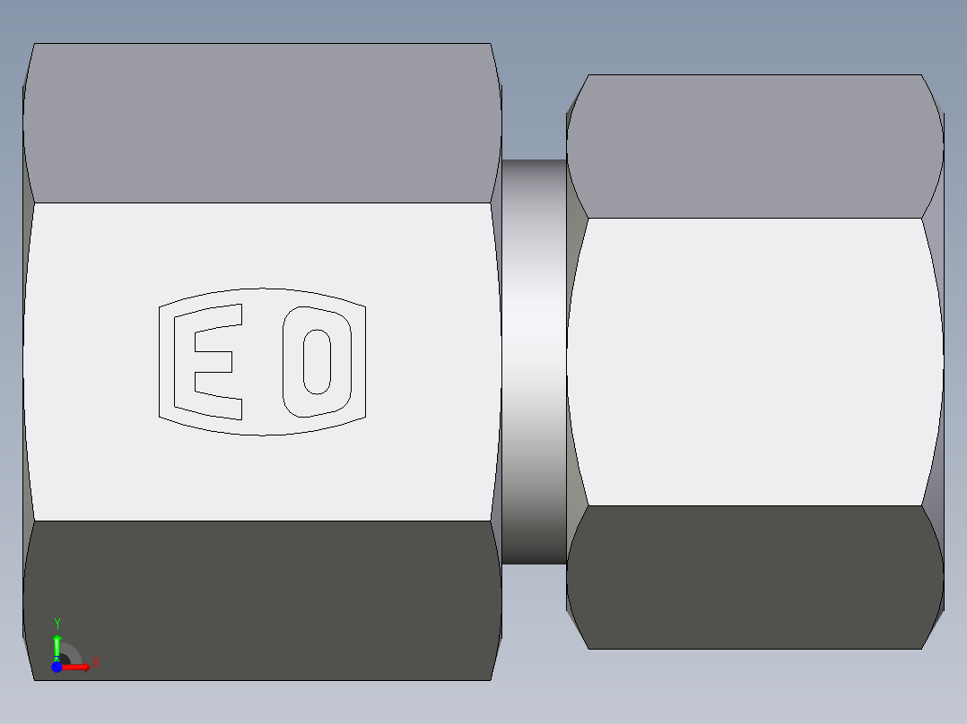 卡套式工业通用硬管接头EO_Swivel_connector_GAI14ZSR71前视图