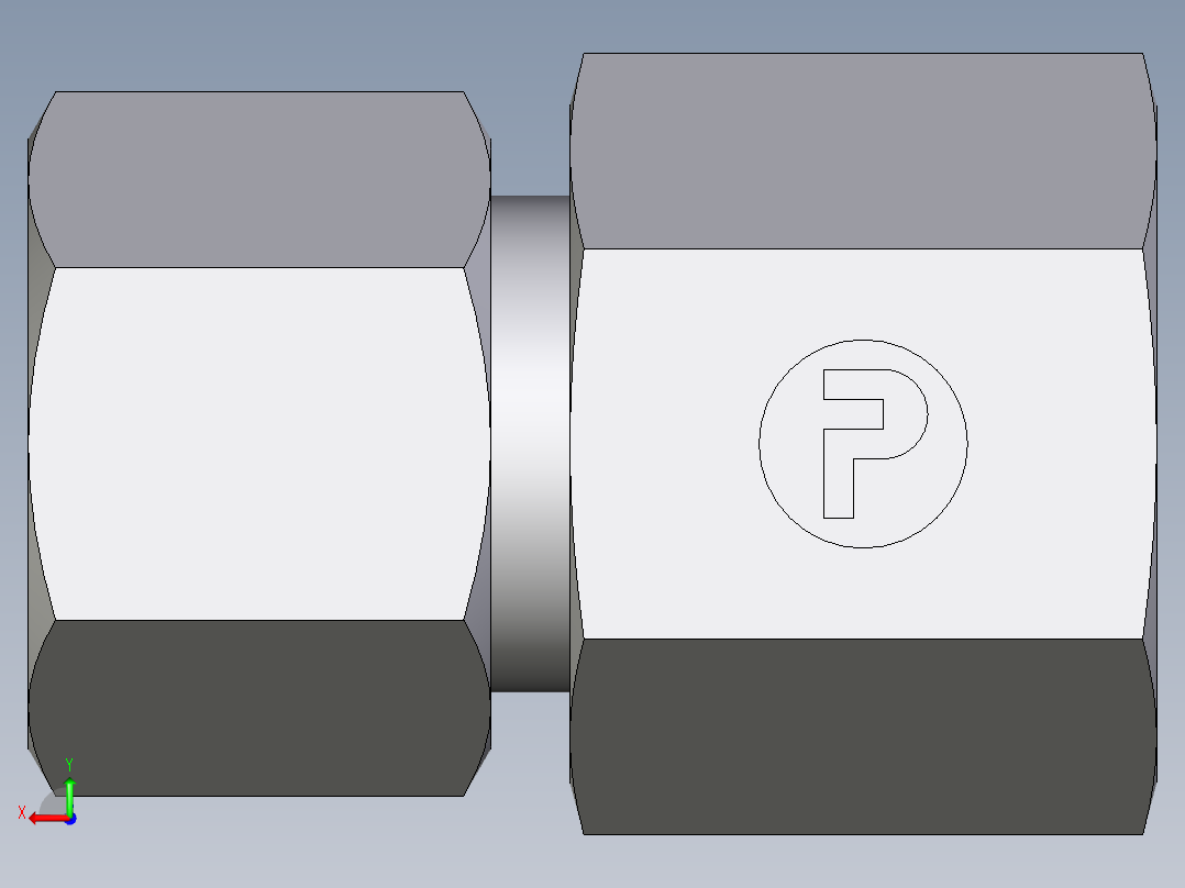 卡套式工业通用硬管接头EO_Swivel_connector_GAI14ZSR71后视图