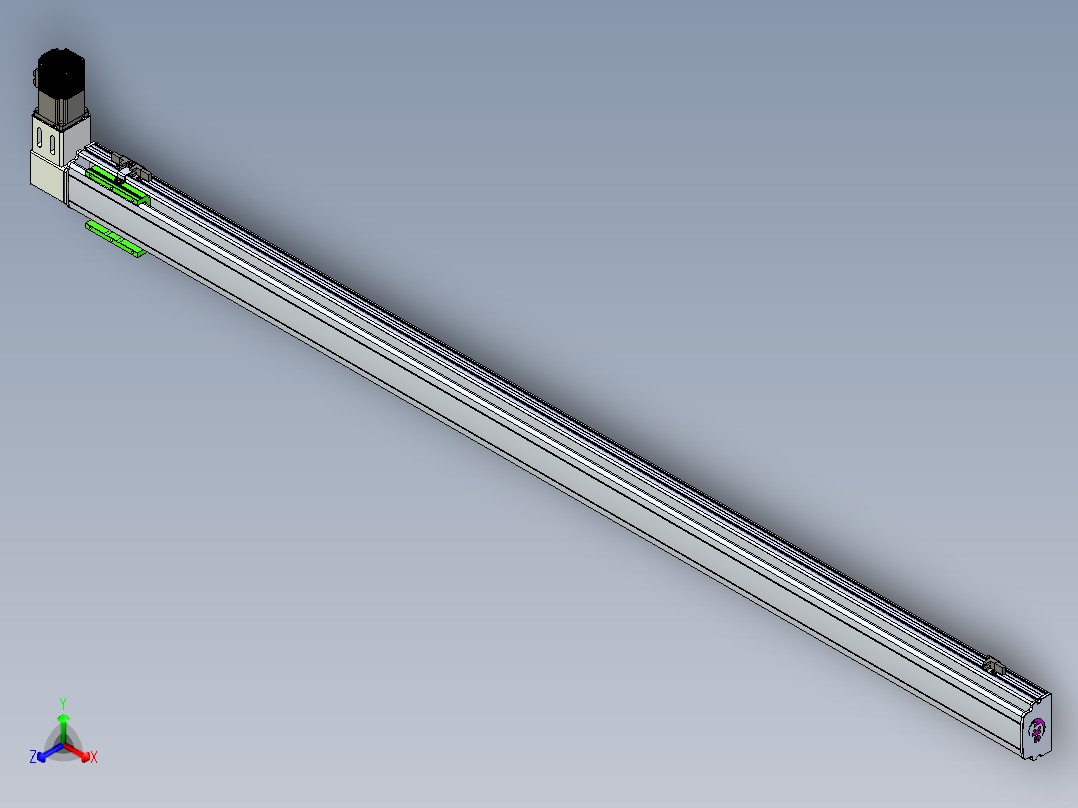 同步带滑台-半封闭B10-L90-S1800-R-P40-D3正等轴测图