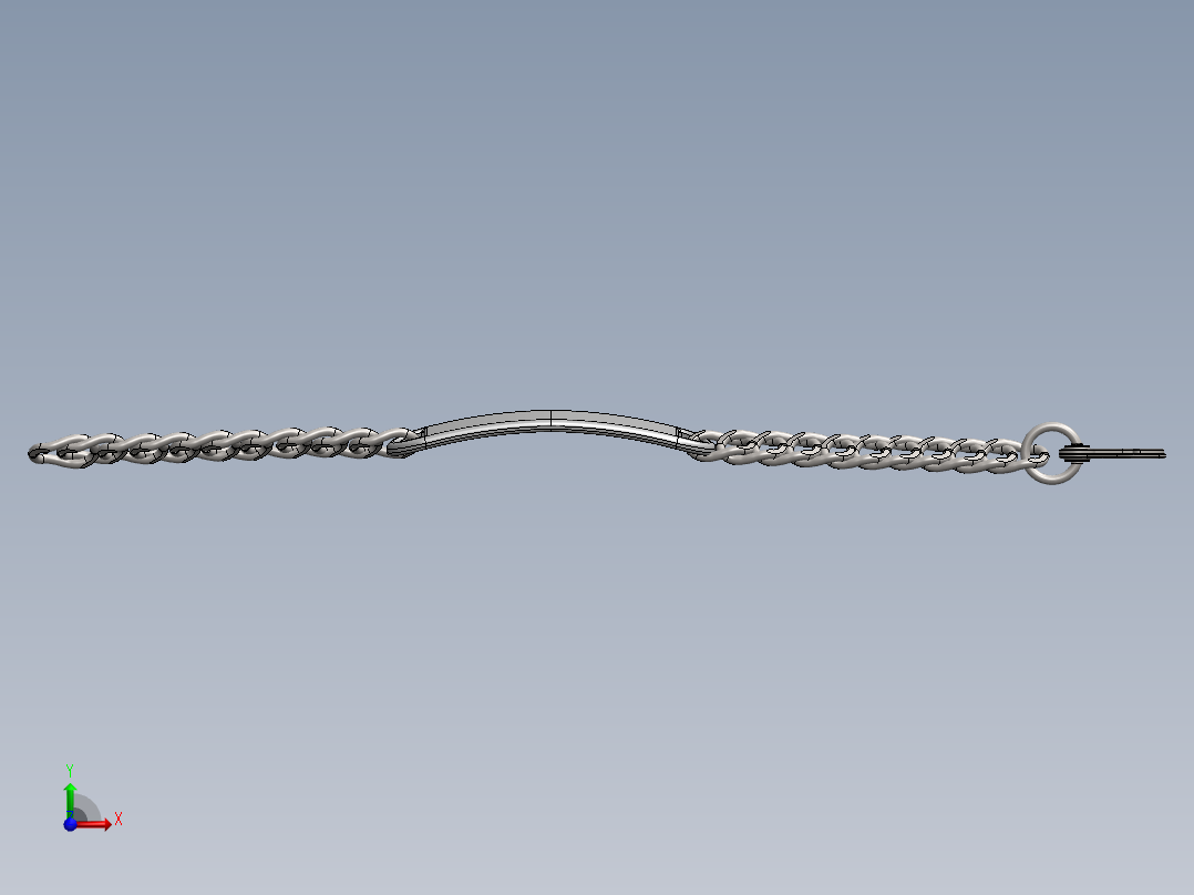 solidworks 银手镯设计前视图
