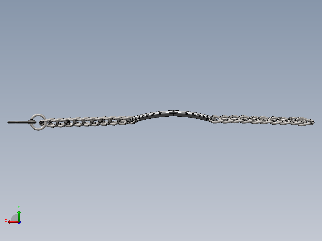 solidworks 银手镯设计后视图