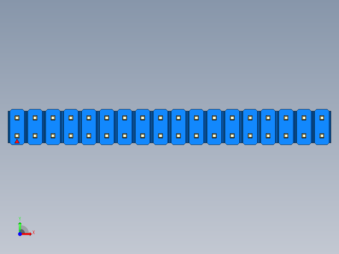 彩色公头100mil（2.54mm）系列-DS1021_blue_2x18p_100mil_Type43_rev1.0前视图