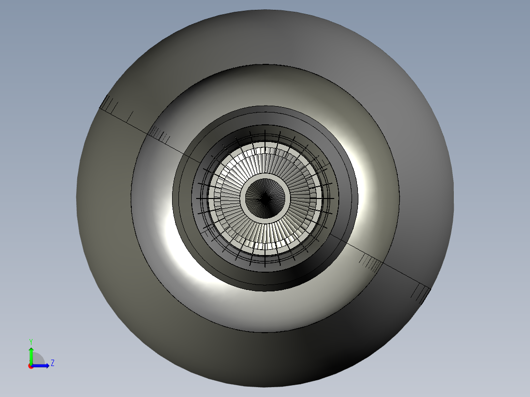 喷气发动机 (TURBOFAN) 设计---模型格式为 stp左视图