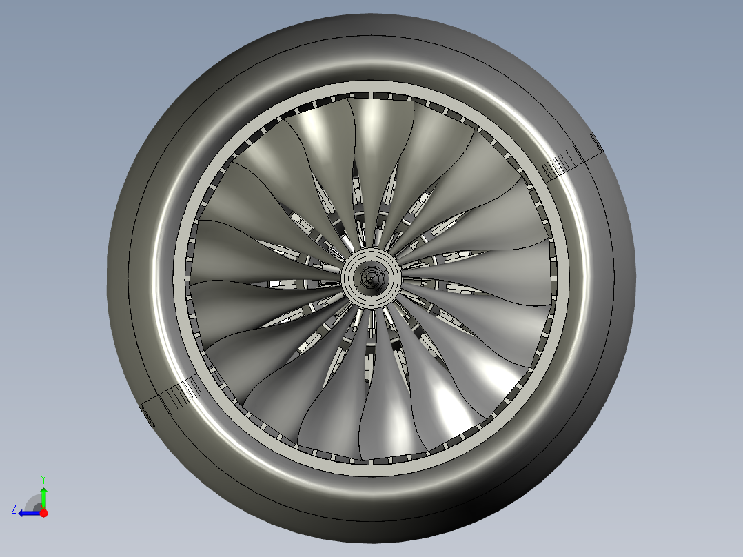 喷气发动机 (TURBOFAN) 设计---模型格式为 stp右视图