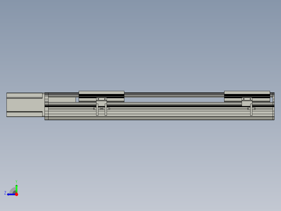 直线模组LHA17-S450-M设计图纸右视图