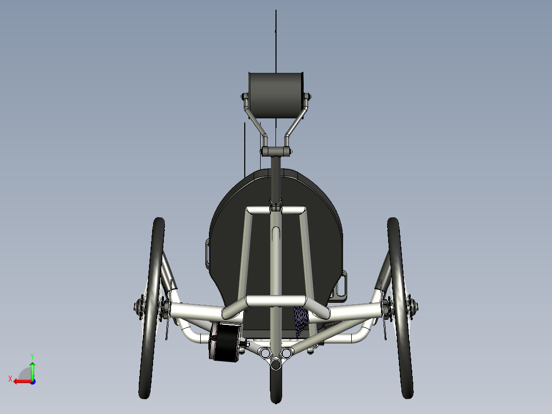 自行车三轮车卧式--stp后视图