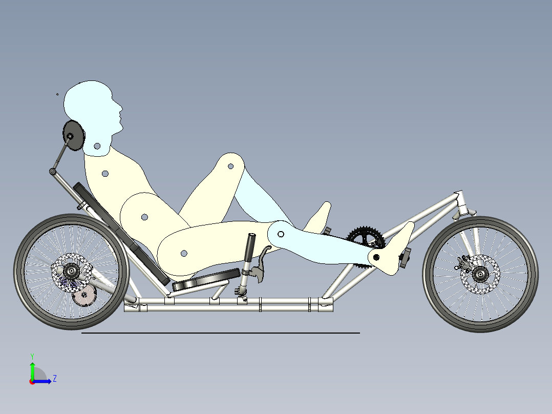 自行车三轮车卧式--stp左视图