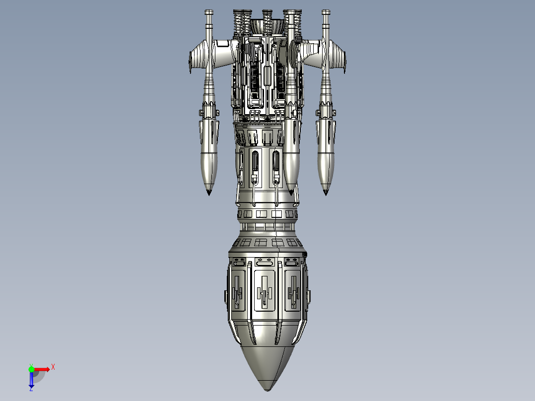 导模型3D图纸 STEP格式俯视图