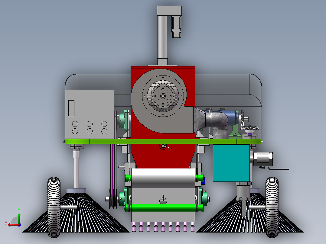 松针收集机后视图