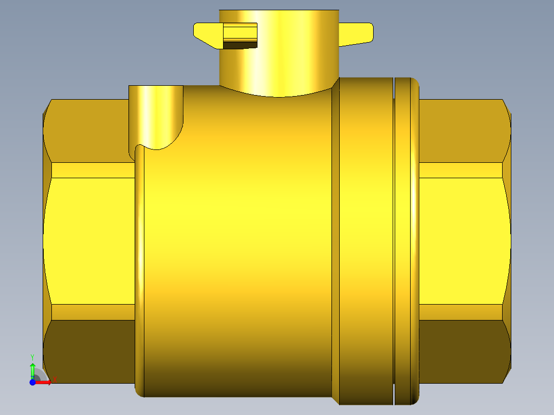 管道手动球阀-水管开关阀-手动阀门395_06_E_1_body前视图