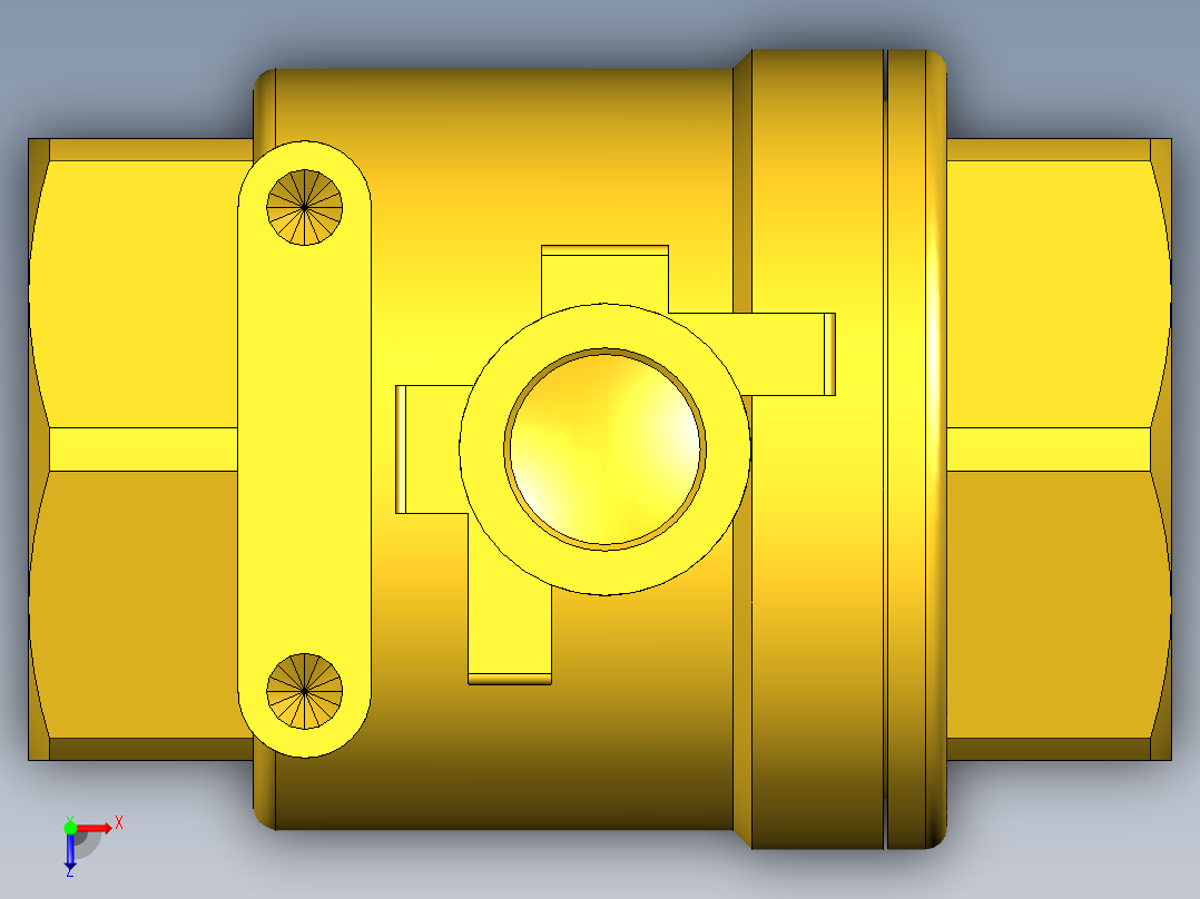 管道手动球阀-水管开关阀-手动阀门395_06_E_1_body俯视图