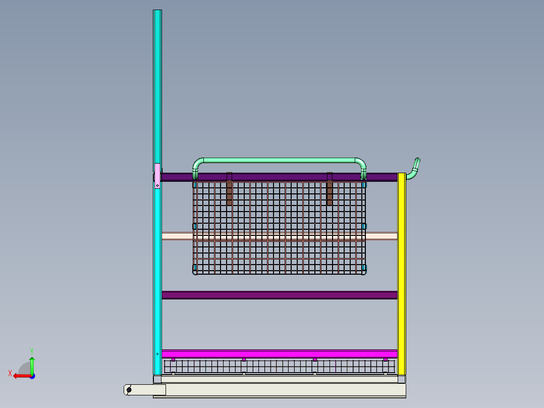 叉车高空检修作业平台后视图
