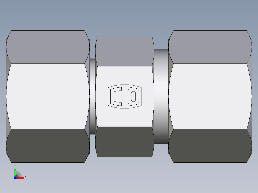 卡套式工业通用硬管接头EO_Distance_piece_adapter_DA12ZSCF前视图