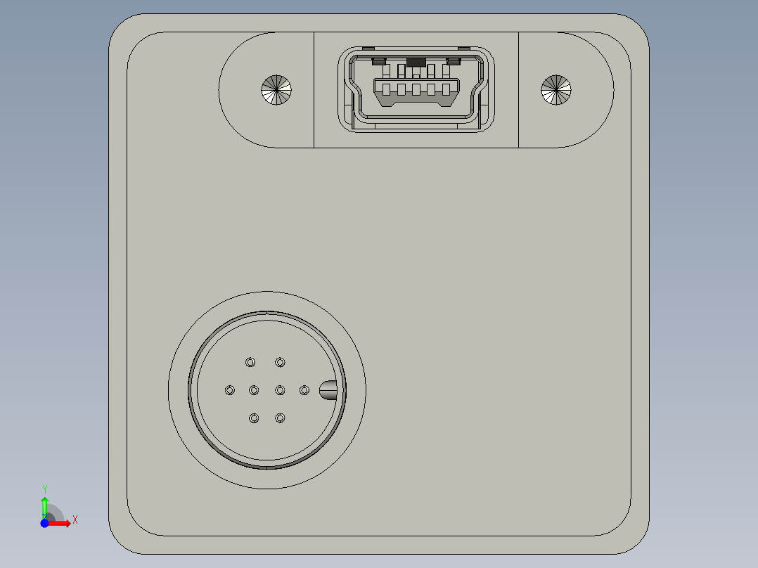 大恒相机镜头Daheng_MER-U_3D_Drawing多系列图纸前视图