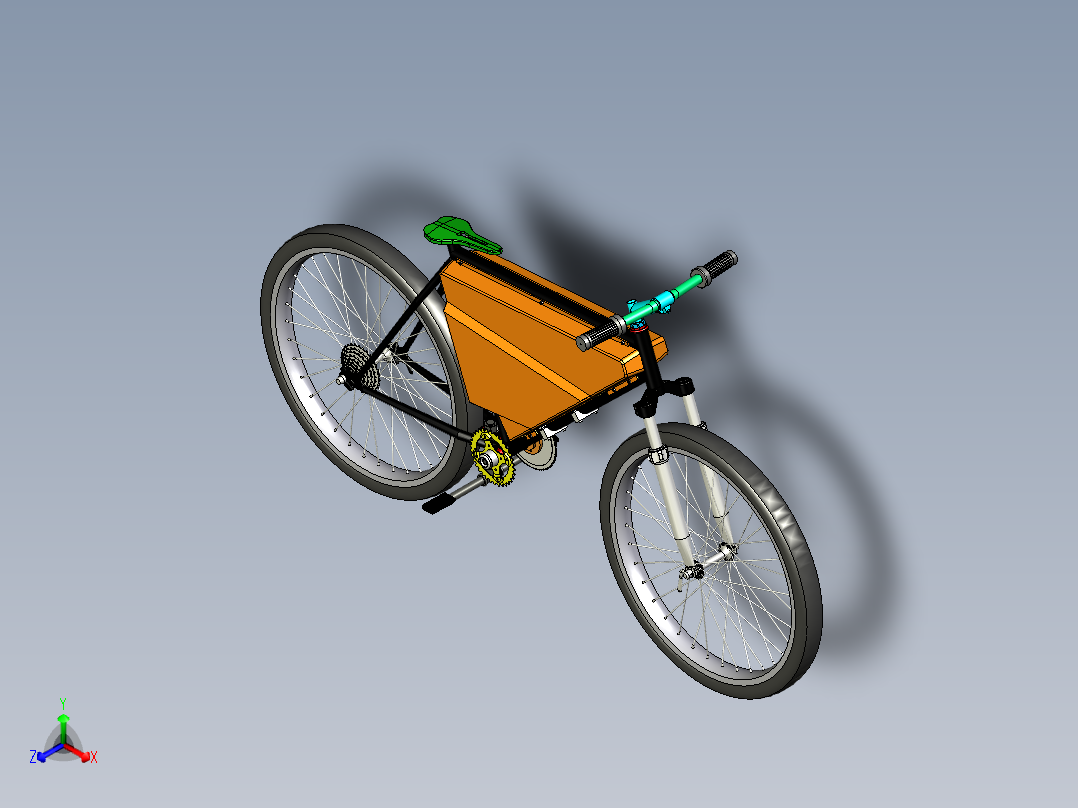 电动自行车 摩托车 (8)正等轴测图