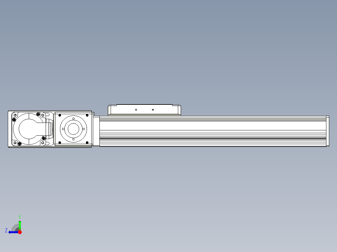 同步带全封闭直线模组TPA-HCB-105D-90-L200-ML-Y-P20-N3右视图