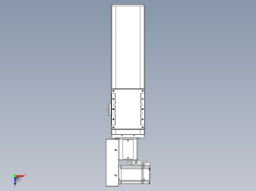 同步带全封闭直线模组TPA-HCB-105D-90-L200-ML-Y-P20-N3俯视图