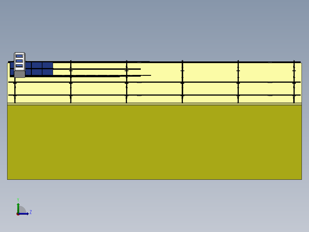 光伏电池板清洁机器人三维SW模型左视图