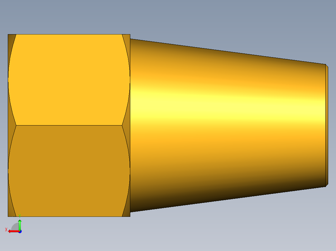 扩口式工业通用硬管接头Long Nut 41FL-6后视图