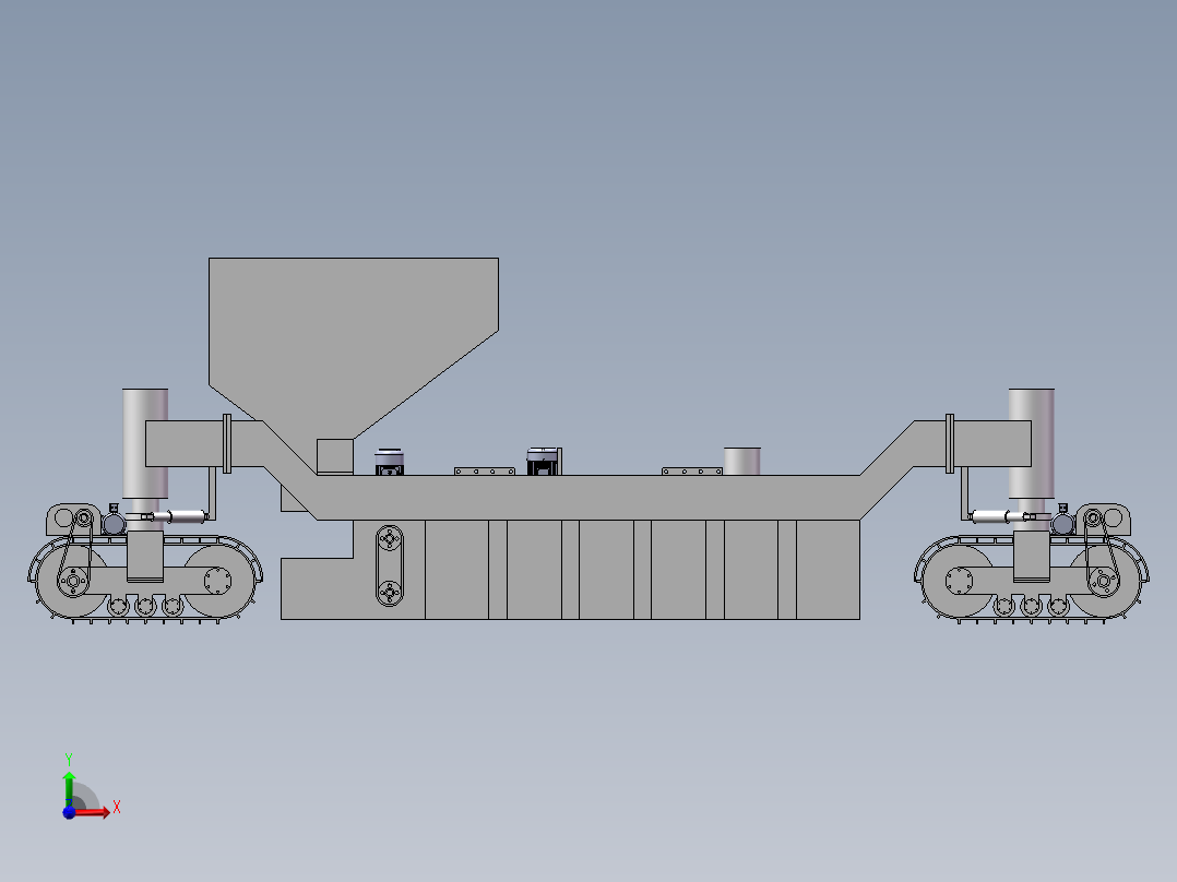 四履带水泥混凝土滑模摊铺机SW三维图865991==300前视图