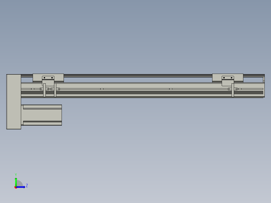 直线模组LHAT10-CA-S500-D-C3设计图纸左视图