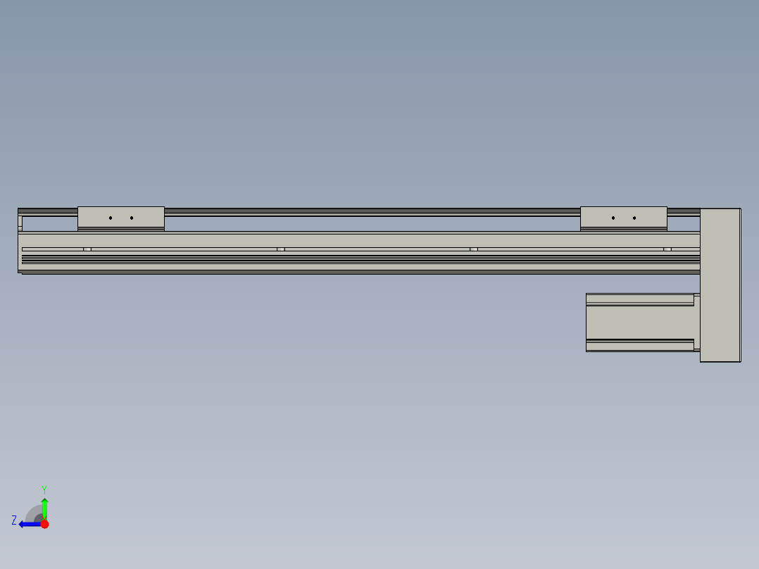 直线模组LHAT10-CA-S500-D-C3设计图纸右视图