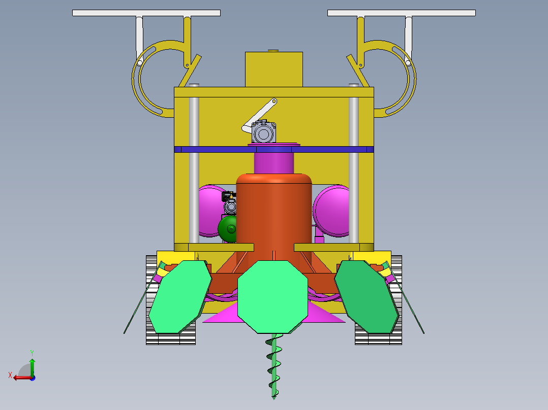 全自动植树机器人设计后视图