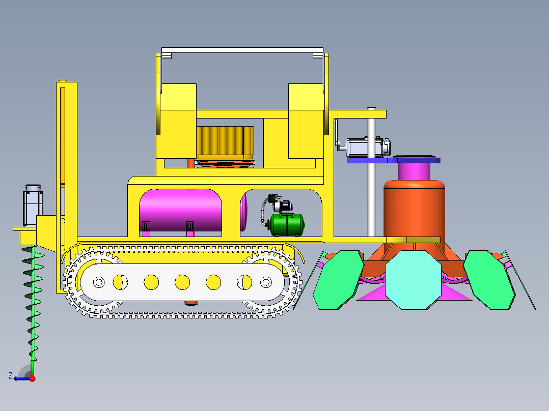 全自动植树机器人设计右视图